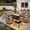 Dark Gray, variant on Ovios 11 Pieces Patio Furniture Set All-Weather Wicker Outdoor Sectional with 54" Fire Pit, Swivel Chairs & Solar Table