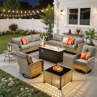 TK Classics Florence 7 Piece Outdoor Wicker Patio Furniture Set