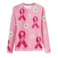 thumbnail image 4 of Breast Cancer Awareness Womens Top Long Sleeve Crewneck Tunic Tops Casual Pink Ribbon Print Graphic Tees Summer Soft Loose Fit Shirt for Women Stylish Cancer Survivor Blouse, 4 of 4