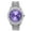 SILVER-PURPLE DATE WINDOW, variant on Women's 44mm Solitaire Bezel Watch - Bling-ed Out Adjustable Band - 14k Gold Tone Finish with Ravishing Crystals - Simulated Diamond Watch with Roman Dial