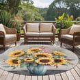 thumbnail image 4 of Sunflowers Round Area Rug 8Ft Washable Large Circle Rugs for Living Room Dorm, Spring Botanical Yellow Floral Vases Retro Non-Slip Carpet Floor Mats Indoor Outdoor Carpet Runner Aesthetic Home Decor, 4 of 8