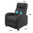 thumbnail image 3 of Vineego Massage Recliner Chair with Remote Control Single Sofa with Breathable Fabric Space-Saving Design for Living Room & Bedroom, 3 of 8