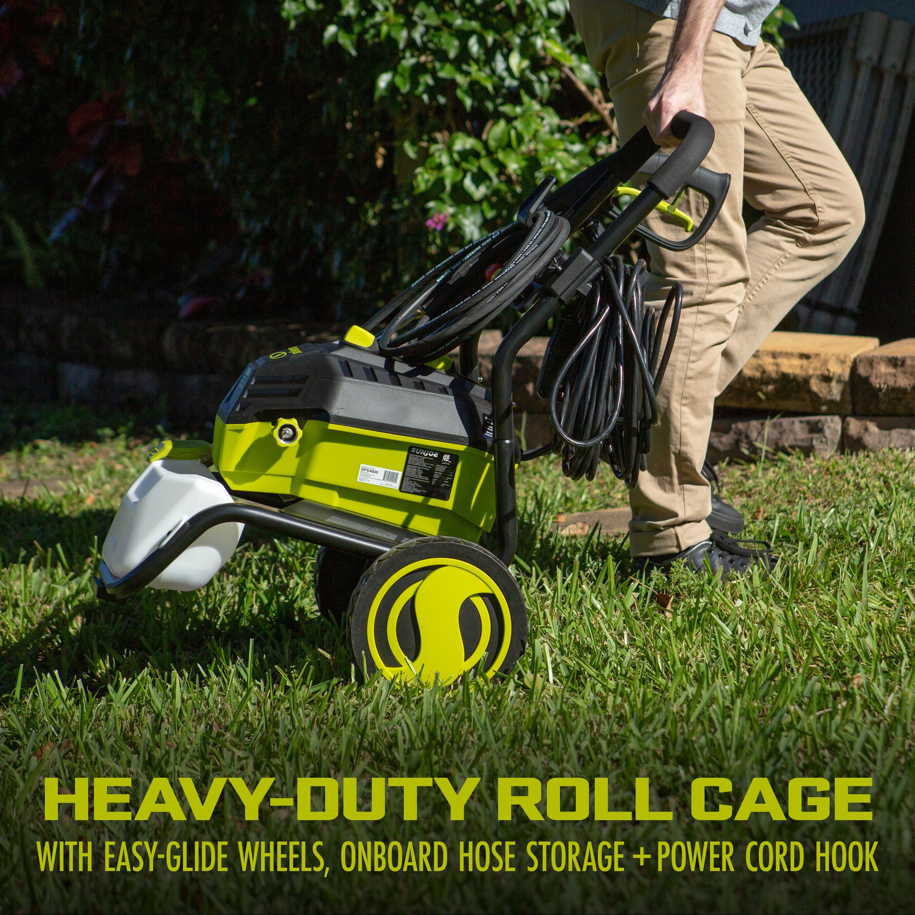 Sun Joe Electric Pressure Washer, Brushless Induction Motor, Quick Connect Nozzles & Extension Wand