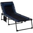 thumbnail image 1 of Outsunny Chaise Longue Pliante, Chaise Longue Rembourrée pour Bronzage - Ensemble de 1, Bleu, 1 of 10