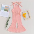 thumbnail image 3 of Bagilaanoe Toddler Baby Girl Cami Jumpsuit Sleeveless Ribbed Romper Overalls 12M 18M 24M 3T 4T 5T Kids Flare Pants Summer Clothes, 3 of 7