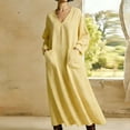 thumbnail image 1 of TaTaai Women's Long Sleeve Collared Relaxed Fit Maxi Dress Linen Blend Lightweight Dress with Patch Pockets Casual Long Dress for Vacation Outings Gift, 1 of 3