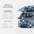thumbnail image 4 of Noble Linens 2-Piece Navy Daisy Medallion Reversible Print Comforter Set, Twin/TwinXL, 4 of 13