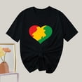thumbnail image 1 of Puntoco Liquidación de camisetas cortas para mujer, camiseta de manga corta con cuello redondo y estampado informal a la moda para mujer, 1 of 3