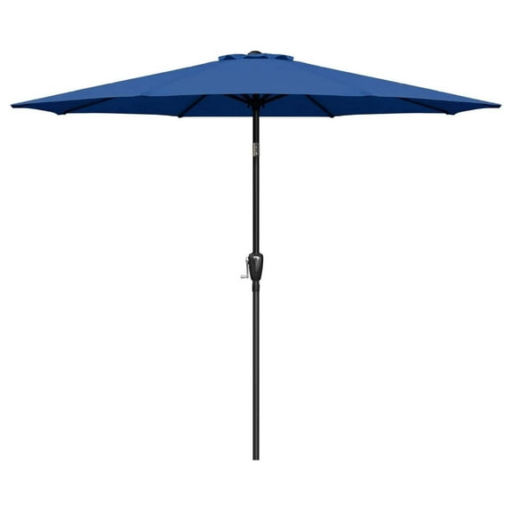 9' Patio Umbrella Outdoor Table Market Yard Umbrella with Push Button Tilt/Crank Blue 9ft