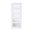 thumbnail image 3 of 32" x 96" White Primed Pantry Slab Door 5-Lite Frosted Glass Solid Manufacture Wood French Standard Door, 3 of 8