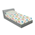thumbnail image 2 of Ambesonne Modern Fitted Sheet & Pillow Sham Set, Colorful Flower Style Circle, Twin, Multicolor, 2 of 2