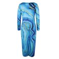 thumbnail image 5 of Moda mujer sexy bolsillo estampado manga larga cuello redondo vestido regular Fridja  yut1351, 5 of 5