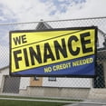 thumbnail image 2 of We Finance No Credit Needed Banner 13 oz Heavy Duty Vinyl Easy Payments Sign We Finance Vinyl Banner Multiple Sizes & Colors Outdoor/Indoor Single-Sided with Metal Grommets (4x10 ft, Bk & Ye & Bl), 2 of 6