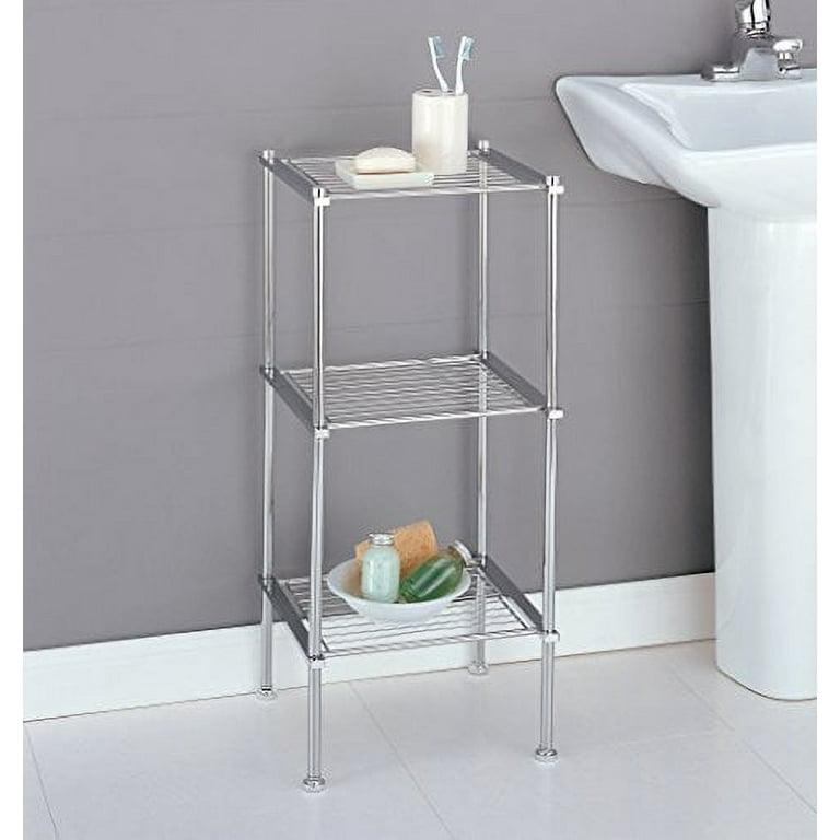 Organize It All Chrome 1-Tier Glass Wall Mount Bathroom Shelf (23-in x 2-in  x 5.5-in) in the Bathroom Shelves department at