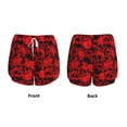 thumbnail image 3 of Balery Red Skulls 3 Pattern Women's Running Shorts with Liner 2 Pockets Elastic Workout Athletic Gym Yoga Shorts-Small, 3 of 7