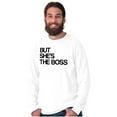 thumbnail image 5 of Funny Couples Set She's the Boss Men's Big & Tall Long Sleeve Graphic Tee Brisco Brands 3X, 5 of 6