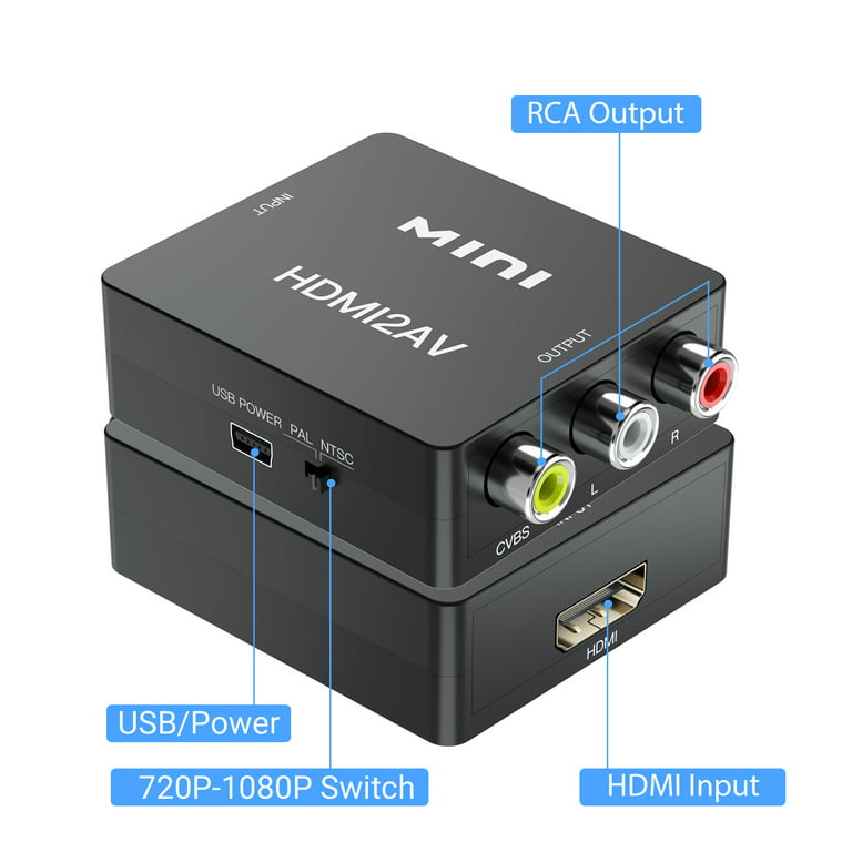 HDMI to AV Converter HDMI to RCA CVBS L/R Video Adapter 1080P HDMI Swi