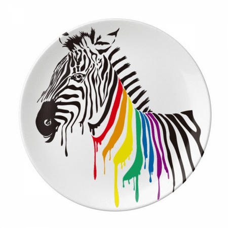 

Pinto LGBT Rainbow Color Pattern Plate Decorative Porcelain Salver Tableware Dinner Dish