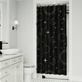 thumbnail image 2 of Gothic Shower Curtain - Dark Celestial Moon & Star Print, Mystical Cosmic Theme Bath Decor, Waterproof Polyester, 36"Wx72"L, Goth Aesthetic Gift, 2 of 4
