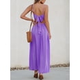 thumbnail image 3 of Vestido largo CUPSHE con cuello en V torcido sin mangas y recorte morado, 3 of 7