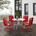thumbnail image 2 of Crosley Furniture Bates 5 Piece Metal Outdoor Dining Set in Bright Red Gloss, 2 of 11
