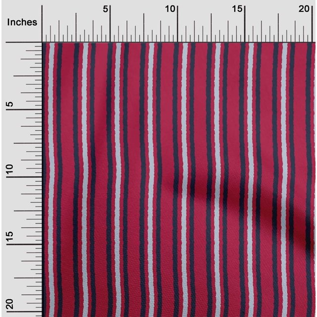 oneOone Tissu Popeline de Coton Biologique Sergé à Rayures Imprimé Bloc 42 Pouces de Large