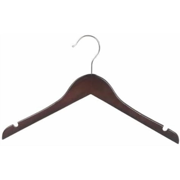 Only Hangers Junior Wood Top Hangers Walnut Finish Box of 25