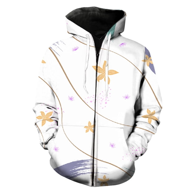 Sudadera con capucha y cremallera para hombre, diseño abstracto de hojas de plantas, talla grande, genial, con capucha, estampado 3D, unisex, divertida, estilo hip hop, manga larga, para adolescentes.
