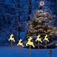 thumbnail image 5 of Xihbxyly Luces Solares Navideñas, Paquete de 5, Decoración para Jardín Exterior, Papá Noel, Copo de Nieve, Patrones de Árboles, Energía Solar, Fácil Instalación, Decoración para Caminos de Jardín, Lu, 5 of 5