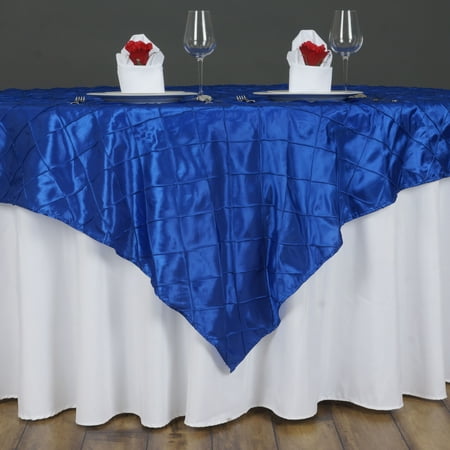 

BalsaCircle Royal Blue 72 Square Pintuck Table Overlay Wedding Party Tablecloth Linens