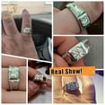 thumbnail image 3 of SFTING Mens Zirconias Wedding Bands 925 Sterling Silver 3CT Round Wedding Anniversary Ring Size 12, 3 of 7