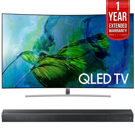 Samsung QN55Q8CAM Curved 55-Inch 4K Ultra HD Smart QLED TV (2017 Model) w/ Samsung HW-MS650/ZA Sound+ Premium Soundbar + 1 Year Extended Warranty