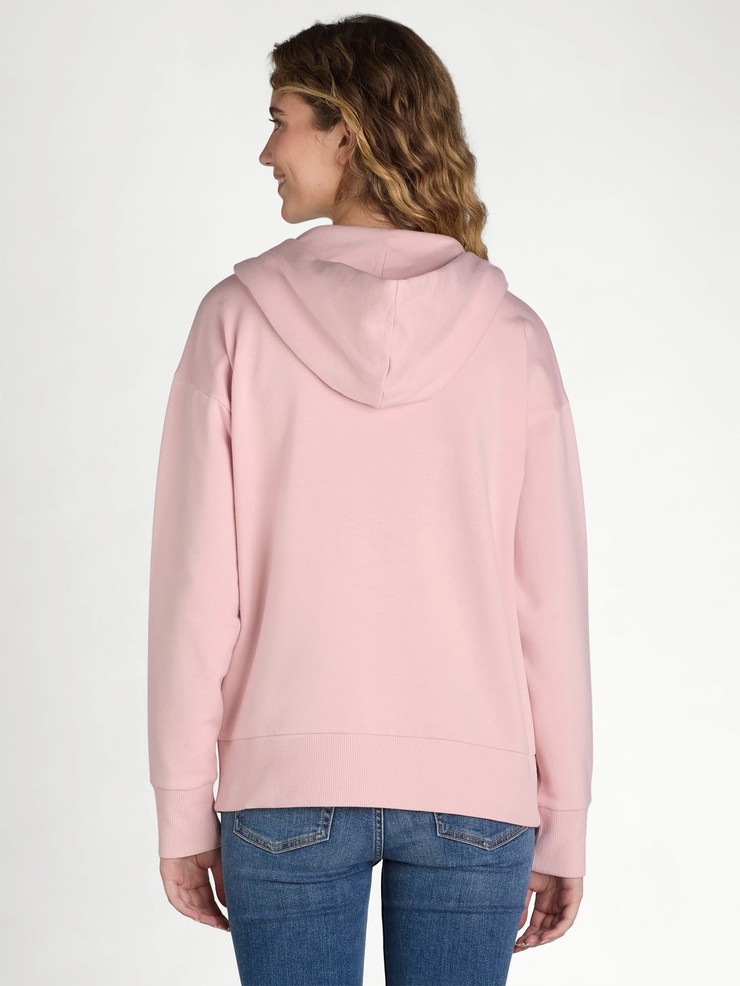 Time and Tru Women's and Women's Plus Zip Up Fleece Jacket with Hood, Sizes XS-4X