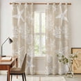 thumbnail image 3 of Rustic Coastal Kitchen Curtains Window Panels, Sea Nautical Summer Beach Starfish Coral Insulated Window Treatment Curtain, Grommet Curtains for Bedroom/Living Room/Bathroom, 2 Piece 42"Wx84"L, 3 of 8