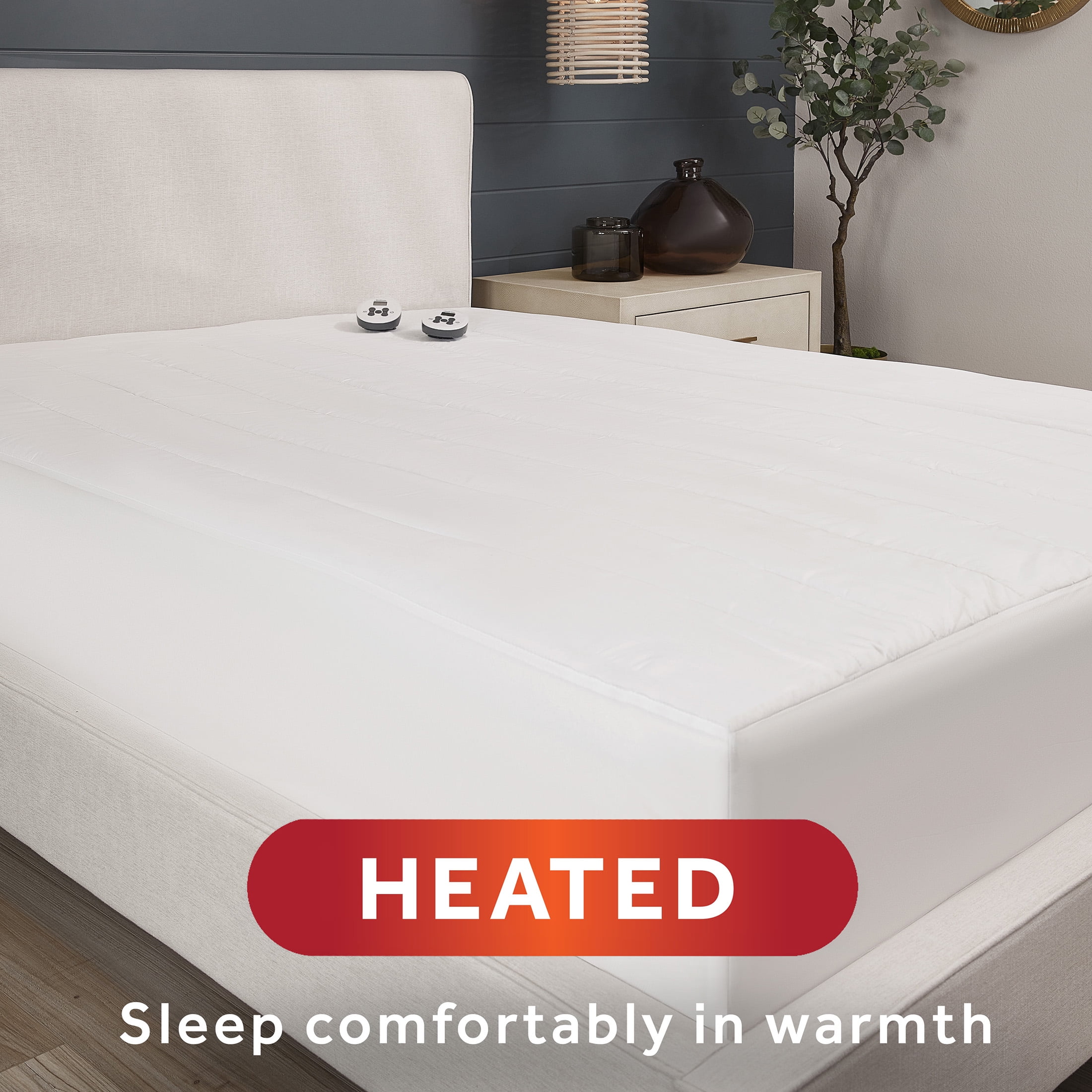 Sunbeam Restful Quilted Electric Heated Queen Mattress Pad 60 x80