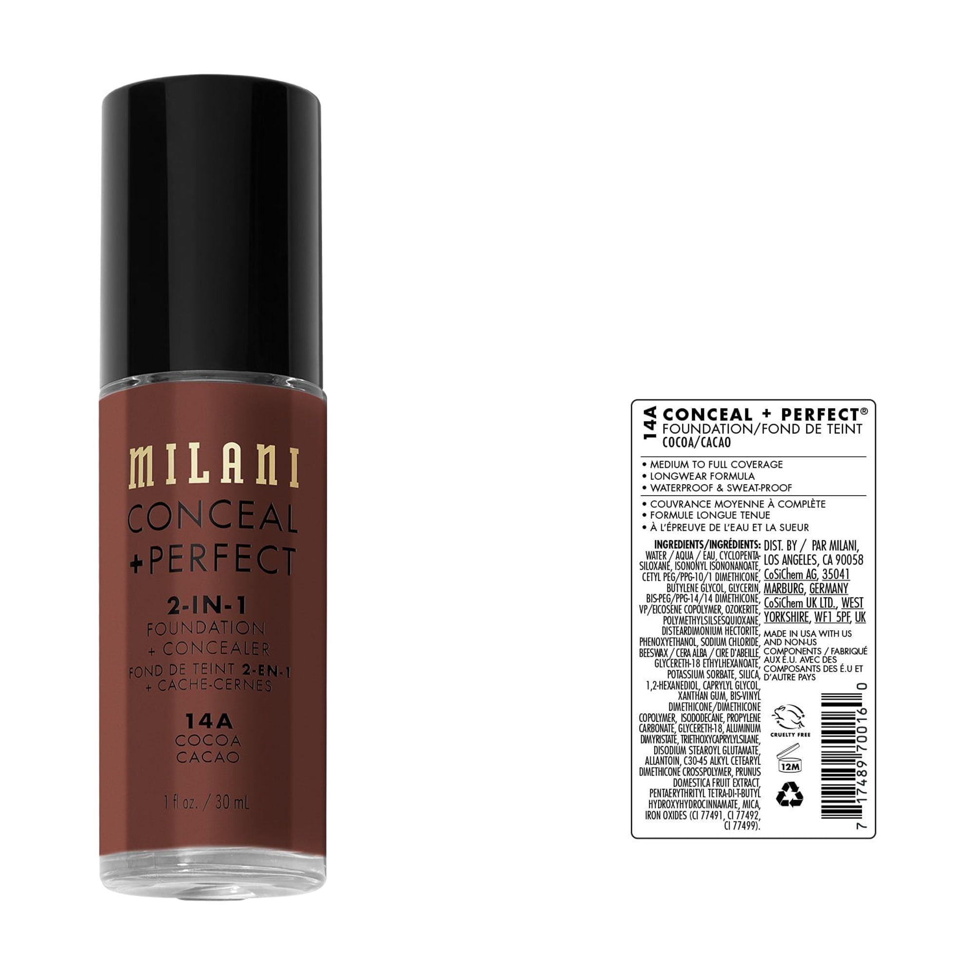 Milani Conceal + Perfect 2-In-1 Foundation + Concealer, Cocoa