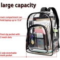 thumbnail image 3 of Mochila transparente resistente, mochila escolar transparente de plástico de PVC grande, mochilas informales transparentes para hombres y mujeres, 3 of 5