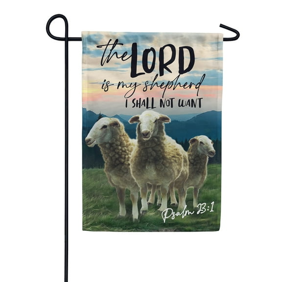 America Forever Bible Verse Garden Flag - 12.5 x 18 inch - Psalm 23:1 The Lord is My Shepherd - Christian Quotes Religious Outdoor Yard Decorative Inspirational Faith Flag