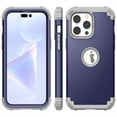 thumbnail image 4 of Jiahe Cover For iPhone 14 Pro Max,Shockproof Silicone Heavy Duty PC Bumper Hard Case Cover,Support Wireless Charging,Darkblue, 4 of 10