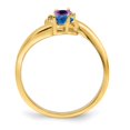 thumbnail image 3 of 14K Yellow Gold Ring Band Family & Mother's Customize Stones Diamond Round Blue, Size 9, 3 of 4