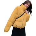 thumbnail image 5 of Chaqueta de algodón de pana corta con cuello alto para estudiantes, chaqueta de algodón pequeña holgada para mujer, estatura pequeña, 5 of 5