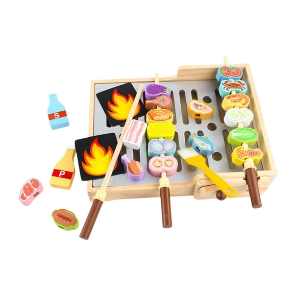 Juguetes barbacoa para niños, juego comida para barbacoa, juguetes interactivos interesantes, barbacoa simulada para niños en edad preescolar.