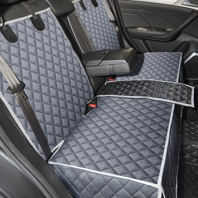 ANOSOSPECIAL Funda para asiento de coche para perros para asiento trasero para niños Protector de asiento de coche ISOFIX para perros Antideslizante Resistente al agua Durable Ajuste universal Funda p