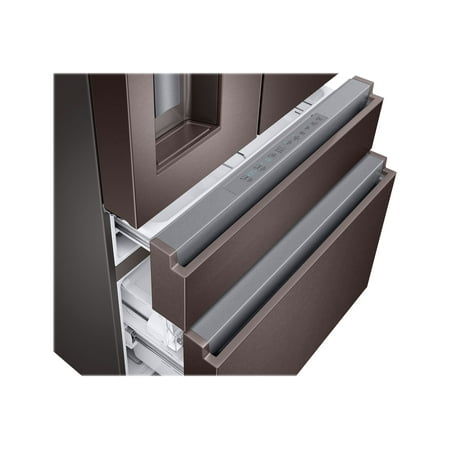 Samsung - 22.6 Cu. Ft. 4-Door Flex French Door Counter-Depth Refrigerator - Tuscan Stainless Steel