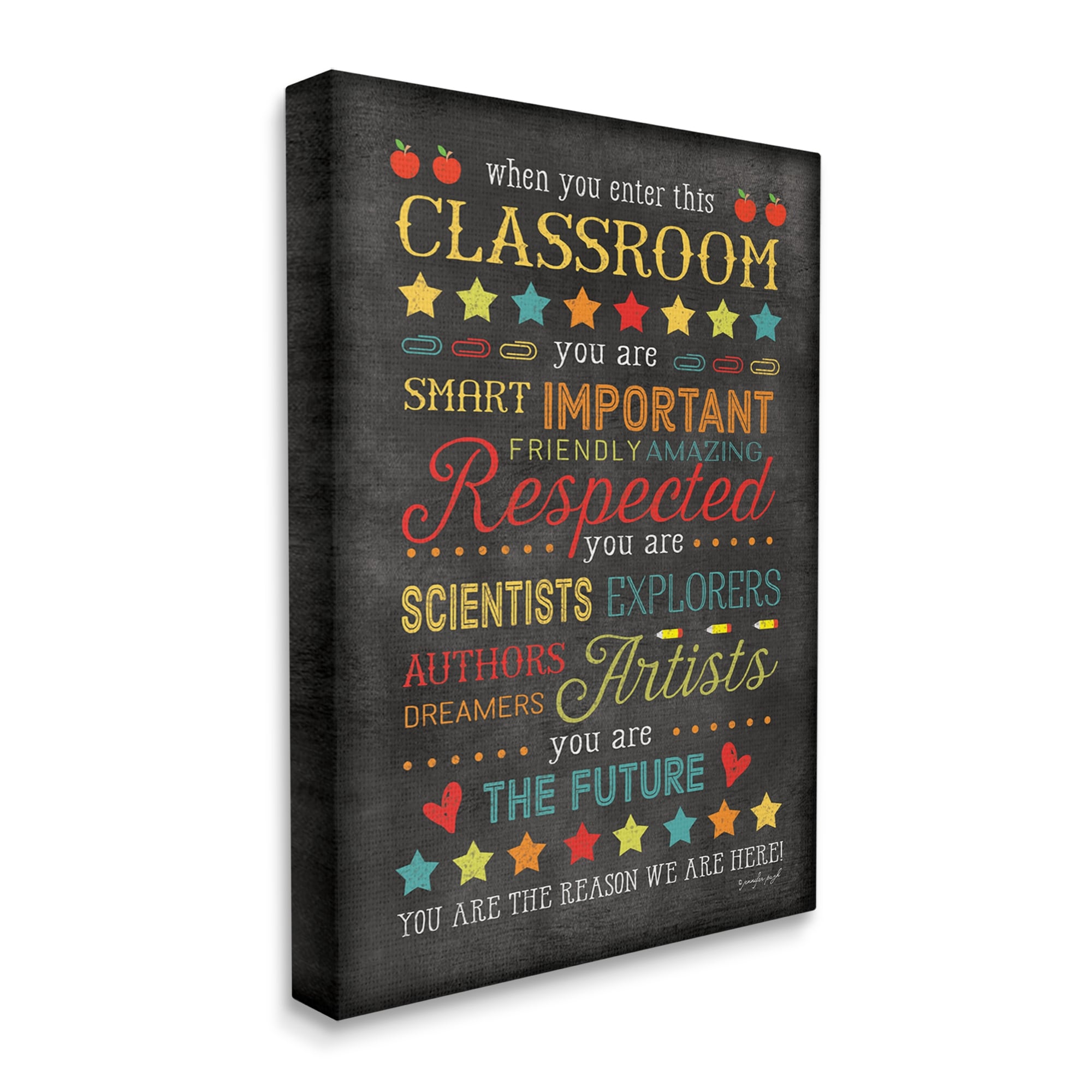 Stupell The Reason We Are Here Classroom Sign Inspirational Painting Gallery Wrapped Canvas Print Wall Art
