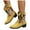 Yellow, variant on Leopard Wide Mid Calf Cowboy Boots for Women 2025 Fashion Suede Patchwork Pointed Toe Chunky Heel Winter Fall Cowgirl Booties Beige Size 6