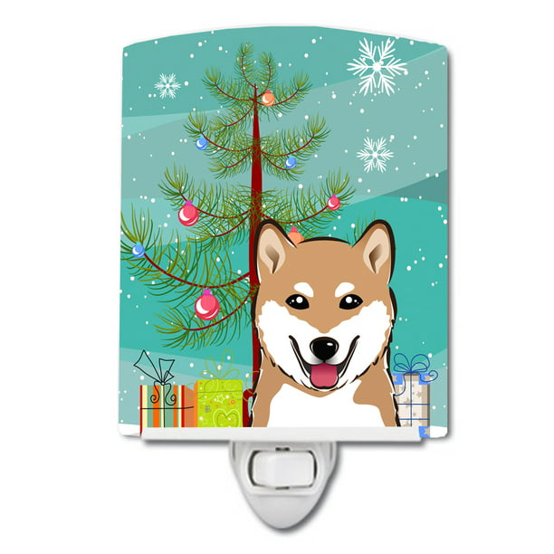 Christmas Tree and Shiba Inu Ceramic Night Light Walmart