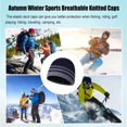 thumbnail image 4 of Bonnet de Protection en Fil de Mode à Rayures pour Hommes Bonnets Chauds pour le Ski de Plein Air, 4 of 6