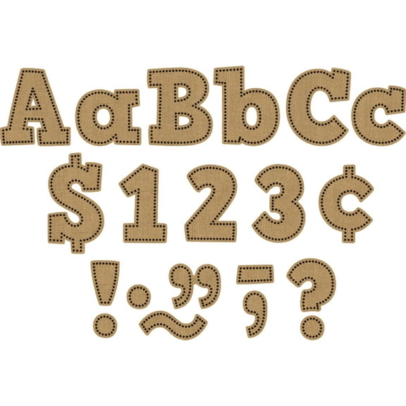 Teacher Created Resources Burlap Design Bold Block 4" Letters Combo Pack, 230 Pieces