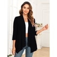 thumbnail image 5 of CRAYNER Women Cardigan Casual Lightweight Cardigan 3/4 Sleeve Open Front Soft Light Cardigan Drape Duster, 5 of 9